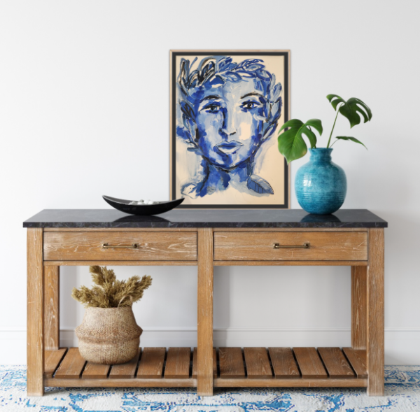 Paintings on Paper: Blue Beauty - Image 2
